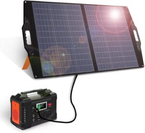 100W Solar Panel for Power Plant, Solar Charge Portable Fast Charge USB A QC3.0 PD 60W DC Ports USB-C IP65 IP65 for SolarPower Gene