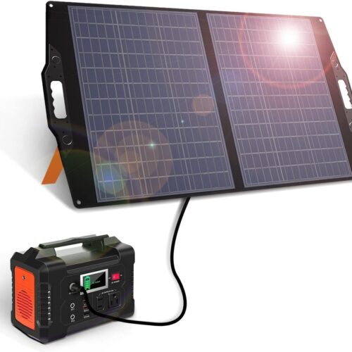 100W Solar Panel for Power Plant, Solar Charge Portable Fast Charge USB A QC3.0 PD 60W DC Ports USB-C IP65 IP65 for SolarPower Gene