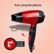 Aigostar Linda 32GQT - 1500W double voltage seche-cheveux compact de voyage avec manche pliable, 2 vitesses, protection contre la su