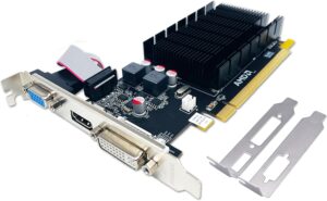QTHREE Radeon HD 5450 Graphics Card, 2GB, GDDR3, 64-bit, DVIHDMIVGA, Low Profile, PCI Express x16 2.0, Desktop Video Card for PC,