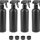 QWORK 4 Pcs Vaporisateur de 500 ml, bouteille spray vide, noir, pour la coiffure, le soin des plantes a fleurs, le nettoyage