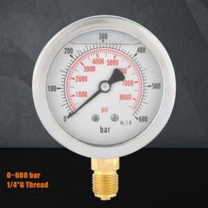 613fuy2tJ2L._SL1001_.jpg Akozon Hydraulic Pressure Manometer, 0-600Bar G 14 63mm Dual Scale Pressure Gauge Pneumatic and Hydraulic Pressure Gauge Water Pres