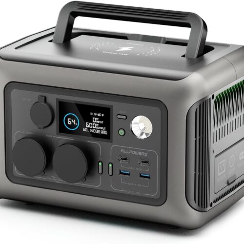 ALLPOWERS R600 299Wh Portable Electric Station, LiFeP04 Battery with 3500 Cycles, 0-80 Recharge in 30 Minutes, 15W Wireless Fast C