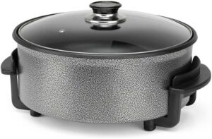Orbegozo PZ 3090 Faitout electrique 30 cm 1500 W Capacite 5 litres Couvercle en verre avec poignee et soupape de securite