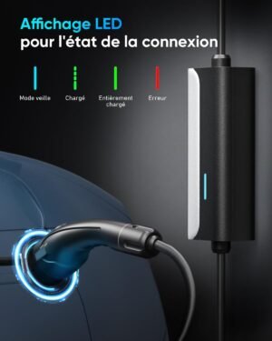 Chargeur voiture électrique Type 2 8 m 3,68 kW 16A LED