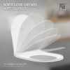 ECD Germany White Ceramic Wall-Mounted Toilet with Bidet Function, Removable Thermosetting Plastic Self-Closing Toilet Seat with Dou