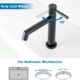 Ulytid Robinet Eau Froide Uniquement Noir, Robinet Lave Main Salle Bain avec Mousseur Amovible, Acier Inoxydable avec Hauteur sous B