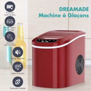 Machine à glaçons DREAMADE 12 kg/jour, réservoir 2,2 L