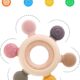 akolik Anneau de Dentition pour Bebe, en Silicone et Bois pour Jouet de Dentition, Accessoires d'Allaitement Sans BPA pour Bebes de
