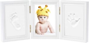 Cadre empreinte main bébé Newlemo - kit 3 parties blanc