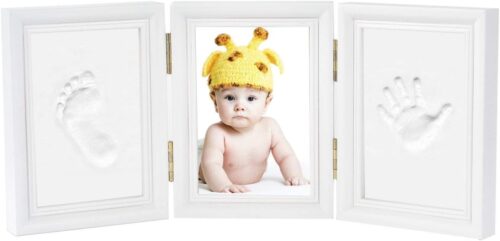 Cadre empreinte main bébé Newlemo - kit 3 parties blanc