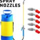 QEEQPF Lot de 5 Plastique buses de pulverisation, accessoires de pulverisation d'irrigation de jardin, pieces de rechange pulverisat