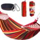 Nakeey Hamac Double a Barres Capacite de Charge Statique 300 kg 280 x 150 cm Couleurs Arc-en-Ciel Convient pour interieur, Balcon, e