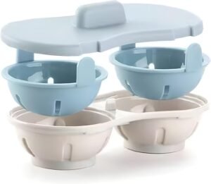 Cuiseur à œufs micro-ondes CLOVE sans BPA, double tasse