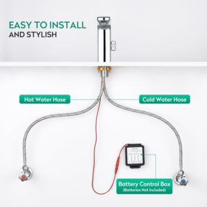 CREA Mitigeur de Salle de Bains Infrarouge, Robinet Lavabo Automatique a Infrarouge, Robinet Lavabo de Salle de Bains Infrarouge, Mi