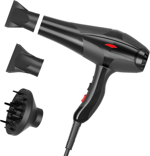 Jooayou Seche Cheveux Professionnel 3000W, Seche Cheveux Ionique, Puissant AC Moteur 3 Niveaux de Temperature 2 Vitesses, seche chev