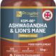 Comprimes KSM-66 Ashwagandha et criniere de lion - Haute concentration 2200 mg Extrait de racine d'Ashwagandha KSM-66 et extrait d