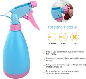 Gentpovth 3 Pieces 500ML Flacon Spray Bouteilles Vide Rechargeable (Riz-rose-bleu)