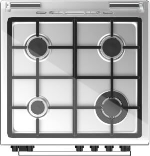 Cuisinière mixte Taurus inox 4 feux 60L gaz/élec minuteur