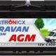 Batterie AGM 120Ah Caravan Edition Batterie Voiture 12v Solution Energetique Solaire Batterie Decharge Lente pour Camping-Car Enfant