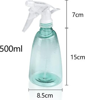 Gvolatee 3 Pieces Vaporisateur Vide 500 ml, Rechargeable Gachette en Plastique Flacon Pulverisateur, 2 Pulverisation Modes Transpare