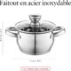 FLORINA Faitout Inox (1,3 l) I Diametre de 14 cm I Marmite Inox OLIVER I Casserole Acier Inoxydable avec Couvercle en Verre I Faitou