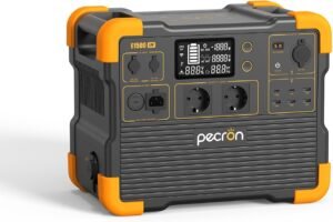 PECRON E1500LFP Portable Solar Generator 2200W - 1536Wh Expandable Electric Station to 7680Wh, LiFePO4 Battery 4400W Peak - for Camp