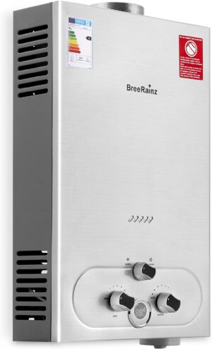 618XCJEHpAL._AC_SL1500_.jpg 20LPM Gas Water Heater, 40KW Instant LPG Water Heater with Water Pressure Required Very Low 0.1 Bar for Shower and Demand, Works on