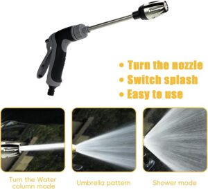 JAMSSOW Nettoyeur turbo pour tuyau d'arrosage, debit d'eau reglable, buse haute pression pour tuyau d'arrosage, pistolet a eau haute