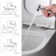 GRIFEMA Douchette WC Kit Robinet Bidet Argent Mitigeur Laiton avec Flexible 1,5 m, Pulverisateur, Robinet dArret et Support Mur