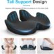 Ajiteogy Coussin de Bureau en Mousse memoire - Ergonomique et Respirant pour Un Confort prolonge - Housse Amovible et Lavable - Noir