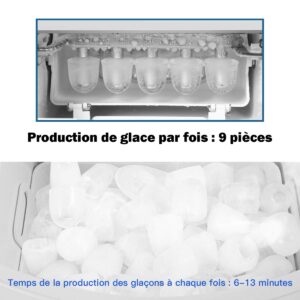 Machine à glaçons GOPLUS 12 kg/24 h, réservoir 2,2 L