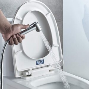 619y4s7ZmyL._AC_SL1001_.jpg Ibergrif M20282 Toilet Shower Kit with Wall Mount and 1.2 m Hose, Silver Chrome Finish - Hygienic Shower for Toilet and Cleaning