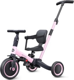 Tricycle 5-en-1 Newyoo 1-3 ans avec barre de poussée