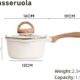 JEETEE Casserole 16 cm,1.5L Avec Couvercle En Verre,Poignee Resistante A La Chaleur,Convient Pour Toutes Les Cuisinieres,Sans Pfoa,B