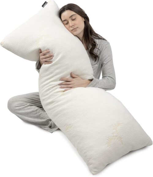 Milliard Traversin Oreiller de Corps en Mousse a Memoire Oreiller pour Dormeur Lateral, Ultra Doux Housse en Bambou Amovible