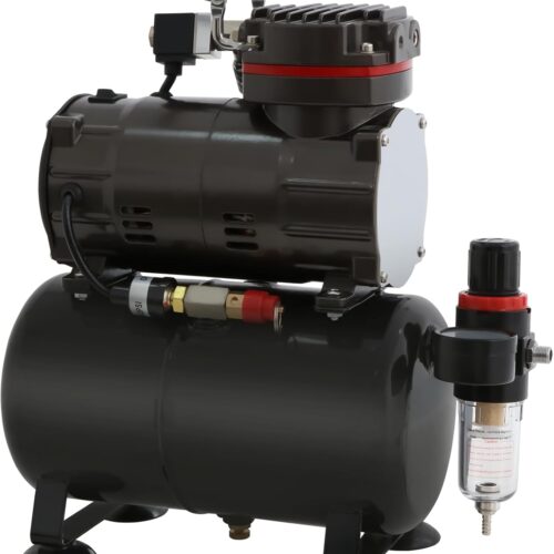61BJGVJ-hJL._AC_SL1500_.jpg Professional Airbrush Compressor with Air Tank with Powerful Air Flow and High Working Pressure for Hobbies, Body Tattoos, Graphics,