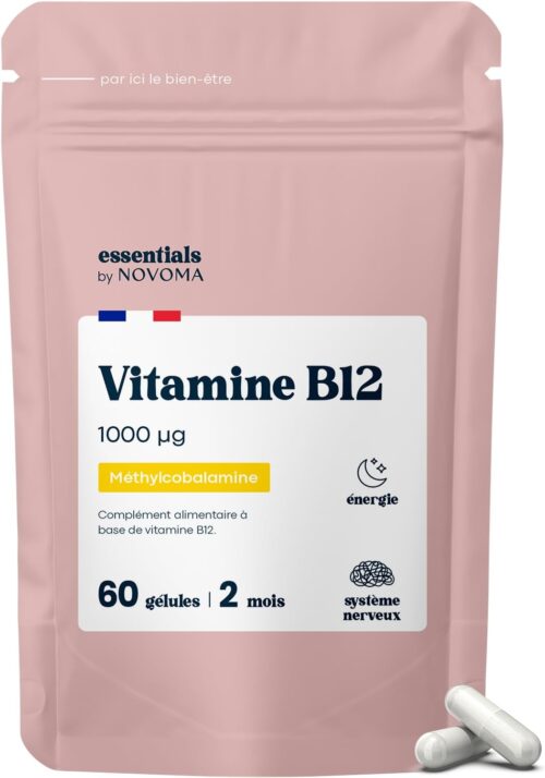 Vitamine B12 1000 µg Vegan 60 gél. 2 mois réduit la fatigue