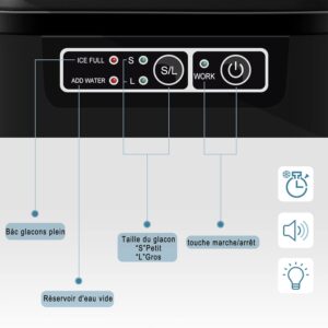 Machine à glaçons WOLTU 12 kg/24h autonettoyante noire