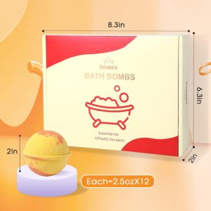 Boule de Bain, 12 coffret cadeau de bain fait a la main, Sel de Bain aux Huiles Essentielles Naturelles, Soin pour Peau Seche, pour