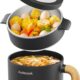 Audecook Hot Pot electrique avec Cuiseur a Vapeur, 1.5L Portable PoeLe Multifonction, Parfait Pour NouillesPaTesœUfsSoupeSteak (