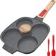 Bobikuke Poele a 4 Emplacements avec Poignee Amovible et Couvercle, Poele a Pancakes Antiadhesive en Aluminium pour Tous Feux Dont I