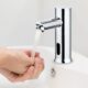 Robinet automatique sans contact pour salle de bain, robinet d'evier de salle de bain alimente par piles en laiton active par le mou