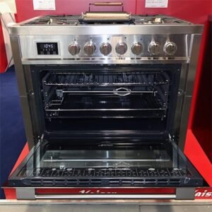 Kaiser Olan 93505R Gaz Electrique Cuisiniere 90cmFour electriqueCuisiniere 115L Plaque de cuisson au gaz 4,5 Kw WOK 8 fonctio
