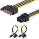 Adaptateur PCIe JD SATA 15 broches vers 6 broches – 2 pcs