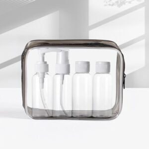 KEYRI Kit Voyage Avion Bouteille de Voyage Cosmetique 60ml Flacon Voyage Etanche et Rechargeable Flacon Spray de Voyage Transparent
