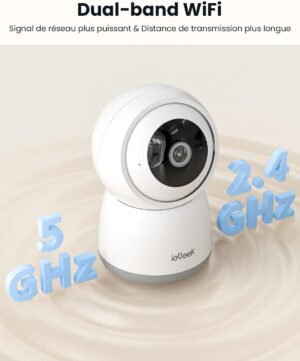 61DDg97SUyL._AC_SL1500_.jpg ieGeek 5MP WiFi Indoor Surveillance Camera 360 2.4G5GHz WiFi Indoor Camera, PTZ Motion Detection Audio Two-Way Alexa for PetsBa