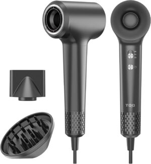 TQQ Seche Cheveux Professionnel, 200 Millions ionique Negatifs, Moteur Haute Vitesse 110000 TRMin, 57dB Faible Bruit Seche Cheveux