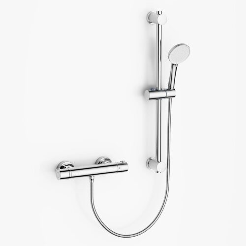 MORADO Shower Mixer, Thermostatic Shower Tap, Comfort 3 Jet Shower Head, Shower Set, 700 mm Shower Bar, Chrome