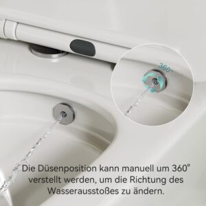Shower toilet with built-in nozzle, suspended toilet with bidet function, Taharet toilet with nano-coating, toilet shower with tap,